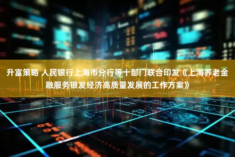 升富策略 人民银行上海市分行等十部门联合印发《上海养老金融服务银发经济高质量发展的工作方案》